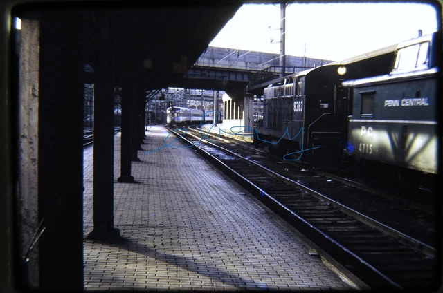 Original Railroad Slide OSLD PC 8363 & SCL Silver Meteor departs Baltimore 4/71