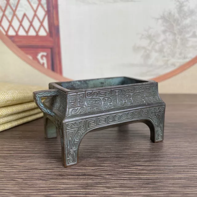 Rare chinese old bronze collectable buddha incense burner table decoration