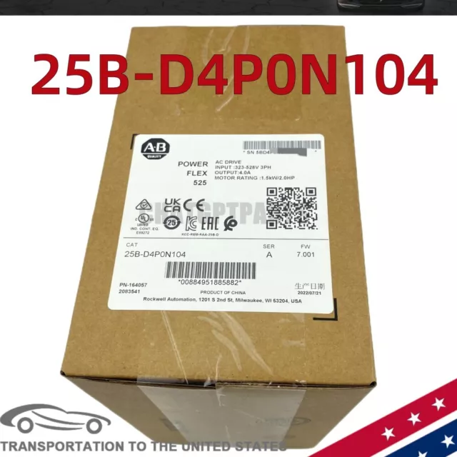 25B-D4P0N104 AB 25BD4P0N104PowerFlex 525 AC Drive 480V 2.0HP NEW Sealed 2022 TX