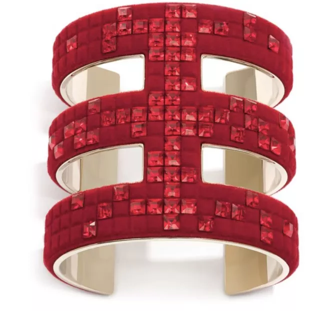 Atelier Swarovski Viktor&Rolf Red Velvet Cuff. MSRP $900. XL Cuff