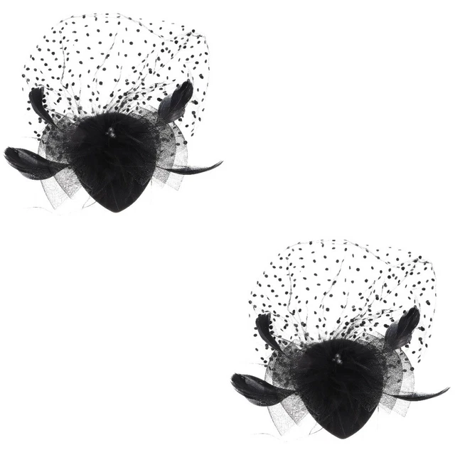 2x vintage décoration de chapeau de mariage chapeau de fascinateur de fête