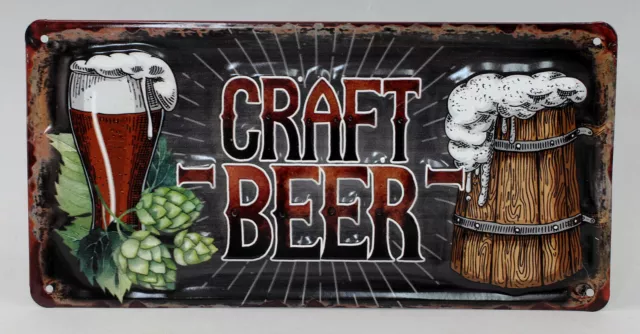 9977595-x Retrò Vintage Targa di Latta Rilievo Birra Craft Birra 30x15cm