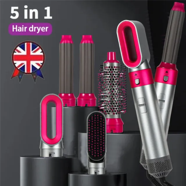 5 in 1 Electric Hair Dryer Blow Hair Curler Set Detachable Styler Hot Air Brush