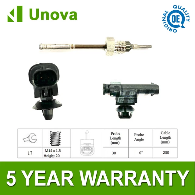 EXHAUST GAS TEMPERATURE Sensor Unova Fits Vauxhall Mokka Zafira 1.6