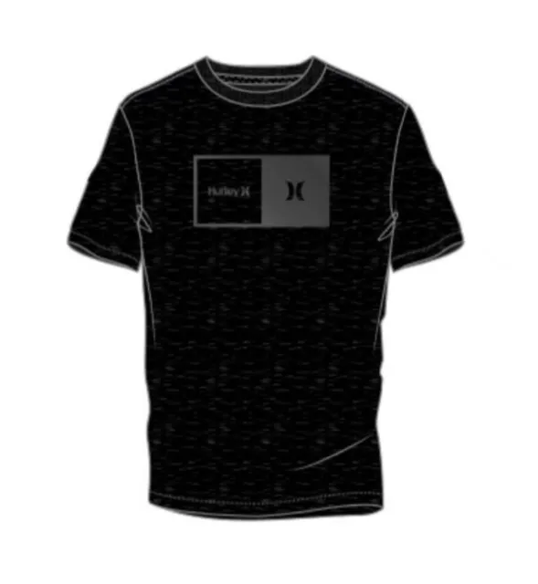 Hurley CVC Jersey Graphic Box Logo Black Heather T-Shirt Men's Medium Tee