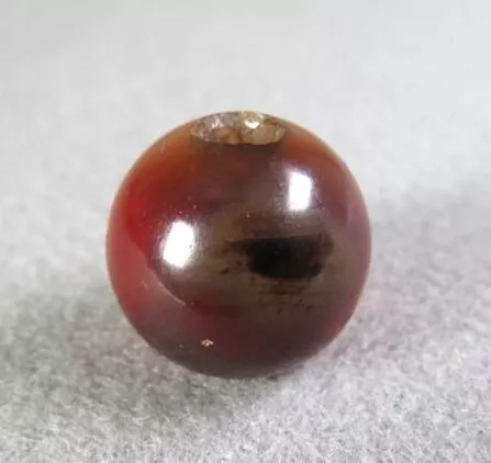 Japan Antique brown dull red Ojime bead Meiji era inro netsuke sagemono rare