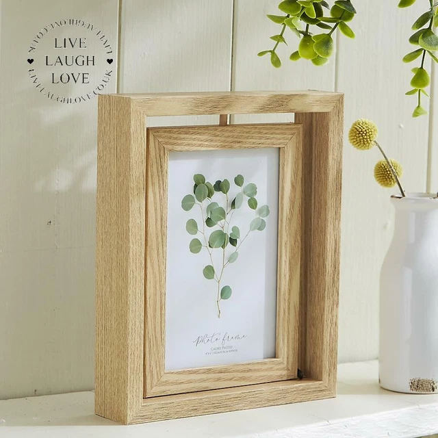 Cornice fotografica girevole legno naturale 4x6 pollici