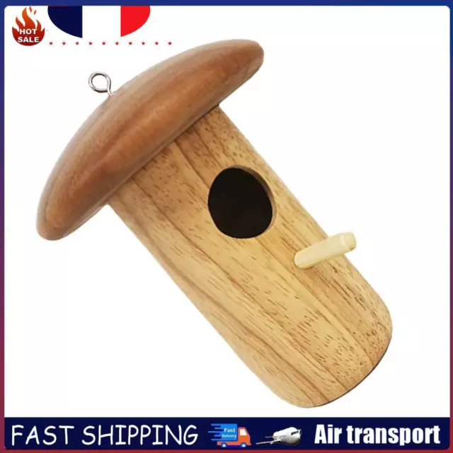 Wooden Bird Swing Creative Mushroom Shaped Bird Nest for Outdoors Garden Home FR