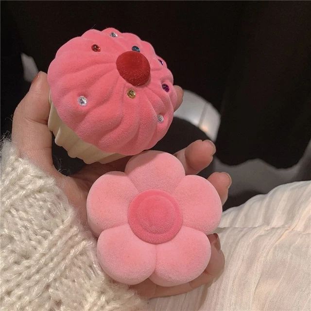 Flower Cake Jewelry Box Cute Velvet Gift Earrings Earrings Ring Box New