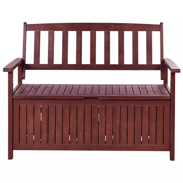 Banc de Jardin avec Rangement 120 cm en Bois d'Acacia Acajou Style Rustique Sov