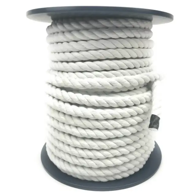 8mm Optic White Natural Cotton Rope x 100 Metre Reel, Animal Art Crafts Macrame