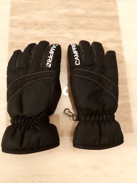 Children's Camprio Black Ski Gloves - XS