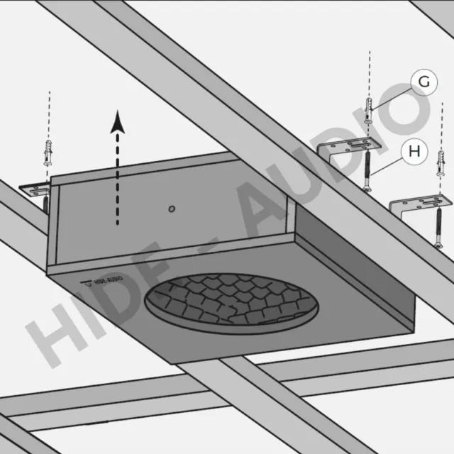 Boîtier acoustique Hide-Audio pour haut-parleur de plafond     Kef Ci200QR