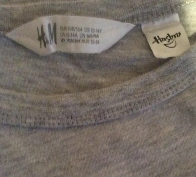 H&M Grey Cotton T Shirt with Bumble bee Print Detail  Age  12-14 3