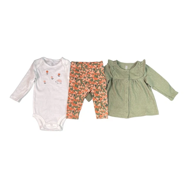 Just One You by Carter's - Baby Girls Floral 3 Piece Outfit Set - 9 Months