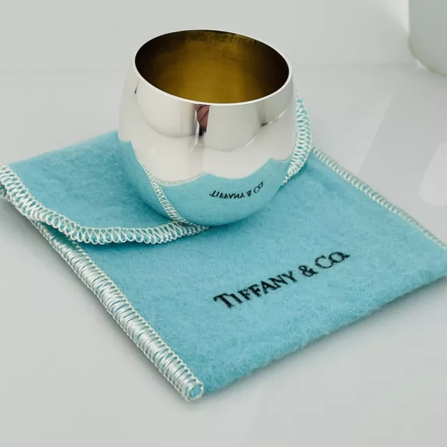 Tiffany & Co Sterling Silver Makers Shot Glass Cups Liqueur Cordial Bar Glass