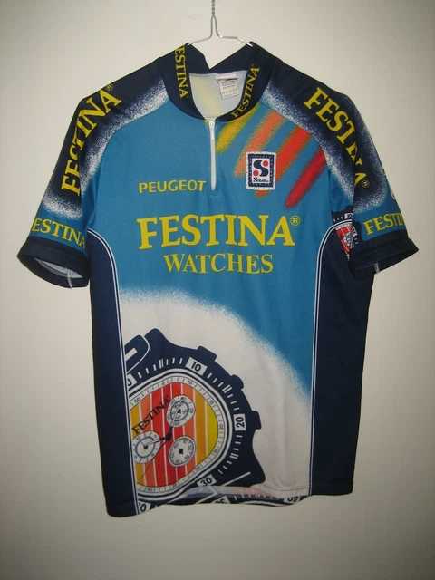 Ancien Maillot Cycliste Festina Watches Lotus Sibille 1995 - Collection