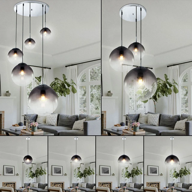 Kugelleuchte Hängelampe Pendelleuchte Esstischleuchte rauch Glas Wohnzimmer E27