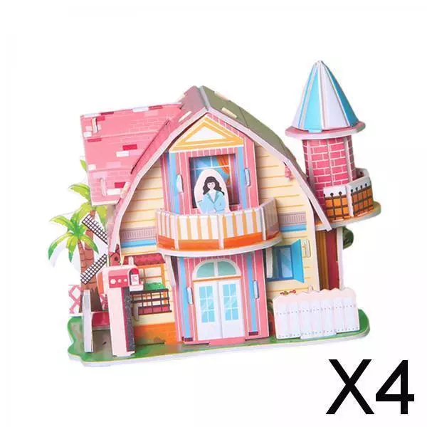 4X DIY 3D Jigsaw Puzzle Toys Happy House for Decorative Unique Gifts Home