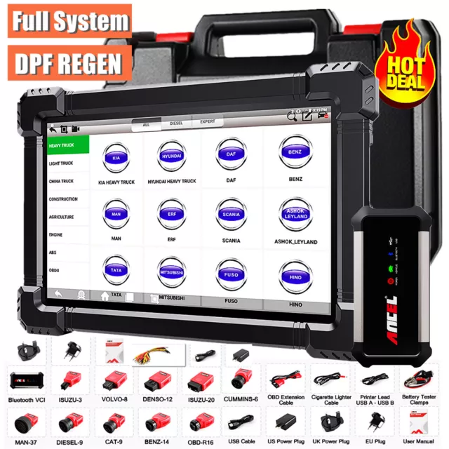 Diesel 12V 24V Truck Scanner Heavy Duty Truck DPF Regeneration Diagnostic Tool