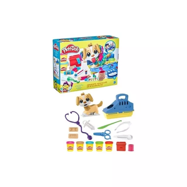 Play-Doh - Set Da Veterinario, Playset Con Cane Giocattolo, Trasportino, 10 Stru