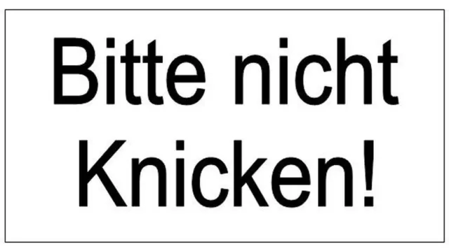 Aufkleber Etiketten Bitte nicht knicken! 70,0 x 36,0