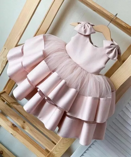 Flower Girl/BirthdayParty/Evening/Photoshoot Princess Dusty Pink Kid/Baby Dress