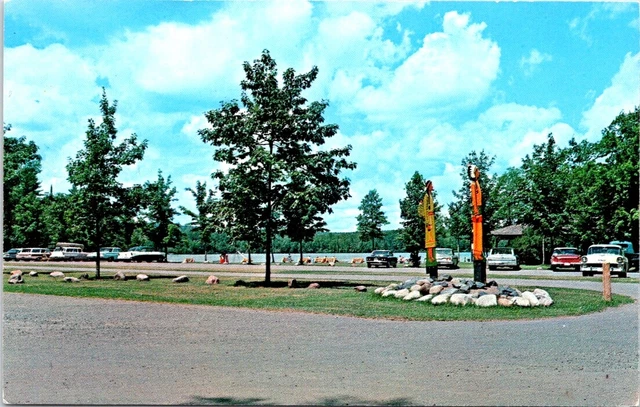 Entrance to Chicago Lake Between CRYSTAL FALLS & IRON RIVER, Michigan Postcard
