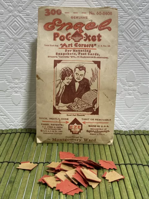 De colección Engel Pocket Arte Esquinas en Rojo Hecho en EE. UU. 1932 Foto Montaje 35 puntas