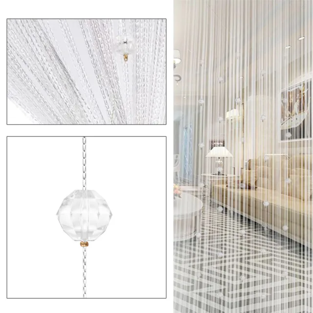 Crystal Beaded String Door Curtain Beads Room Divider Fringe Window Panel Drapes