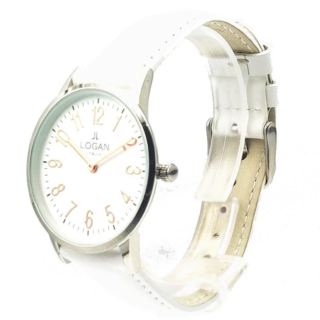 Orologio Donna Vintage Oro da Polso Cinturino in Pelle al Quarzo Elegante Bianco