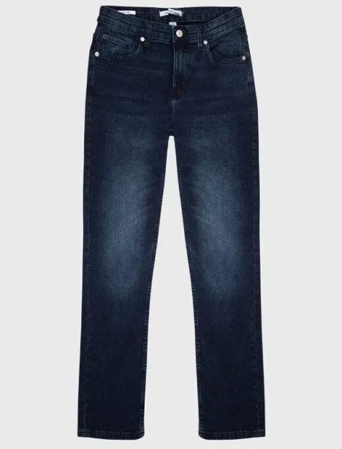 Calvin Klein Girls' Slim Straight Jeans Boston Dark Blue Size 8 NEW!