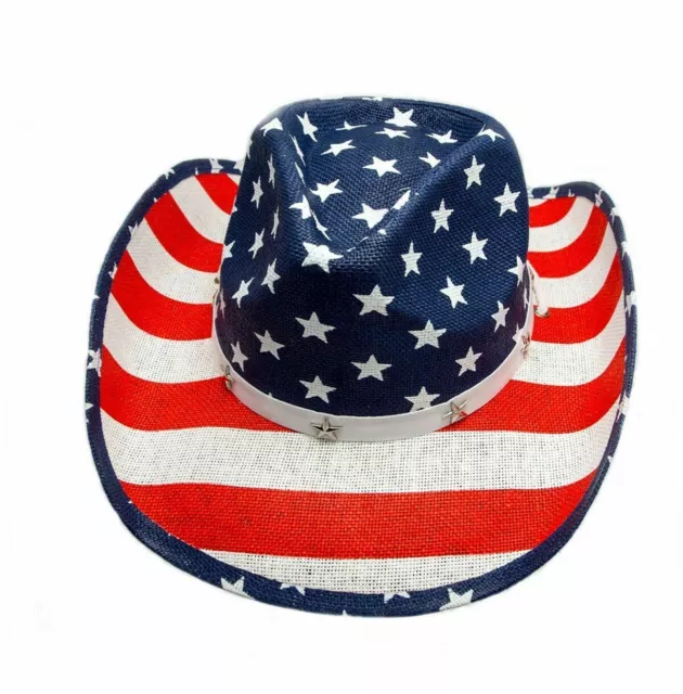 1 Stück Cowboy Hut Strohhut Western Hat,Country Mütze Trapper Cap USA Trump