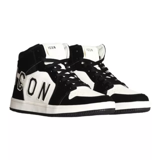 ICON Sneakers Alta Hommes Chaussures Casual Sportif Mode Jordan Noir Blanc Neuf