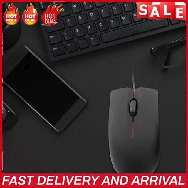 Mouse Destop USB WIRED OPTICAL Mouse Desktop Laptop PC Ergonomics Office Mice (Black ...