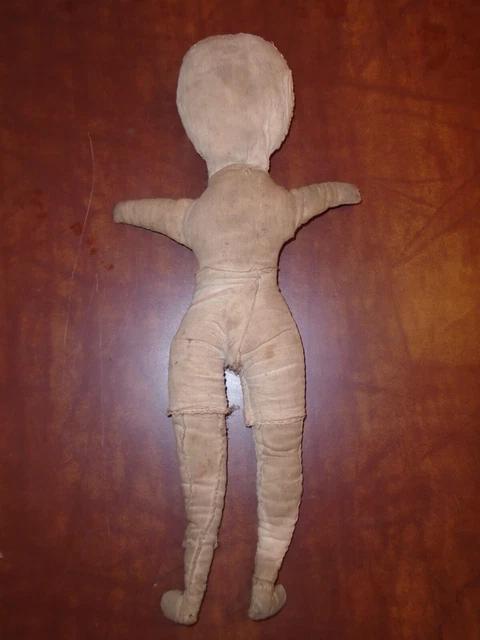 Antique American Rag Cloth Primitive Doll 19" 5