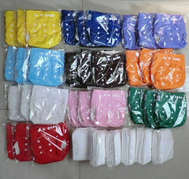 10 Pcs Adjustable Reusable Washable Baby Cloth Diaper Nappy+10 inserts Baby City