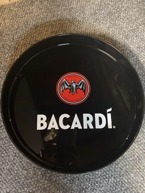 Bacardi Rum Black Bat Round 13" Cocktail Drinks Thick Serving Tray