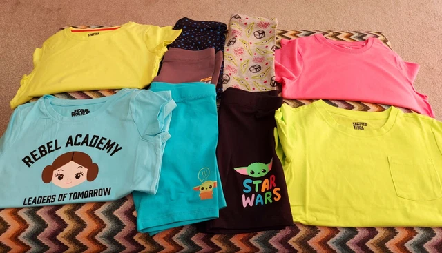 Bundle Of Girls Star Wars Shorts/Tshirts&plain tshirts. New . Age 6-7. 9 items