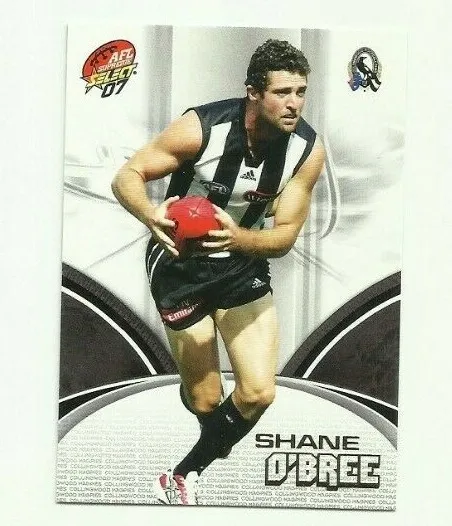 2007 AFL select SUPREME COLLINGWOOD SHANE O'BREE # 47 CARD