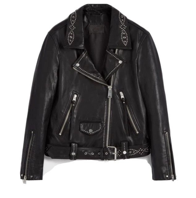 All Saints Womens Leather Jacket Size S
