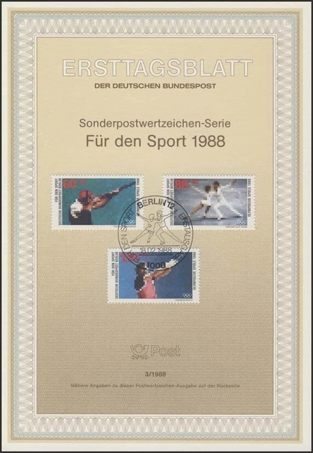 ETB 03/1988 Sport, Olympia, Tontaubenschießen, Eiskunstlauf, Hammerwerfen