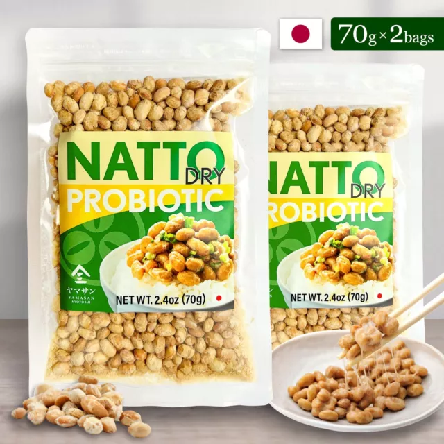 2BAGS SET Japanese Natto Fermented Soybean Freeze-Dried Natto Beans 140g YAMASAN