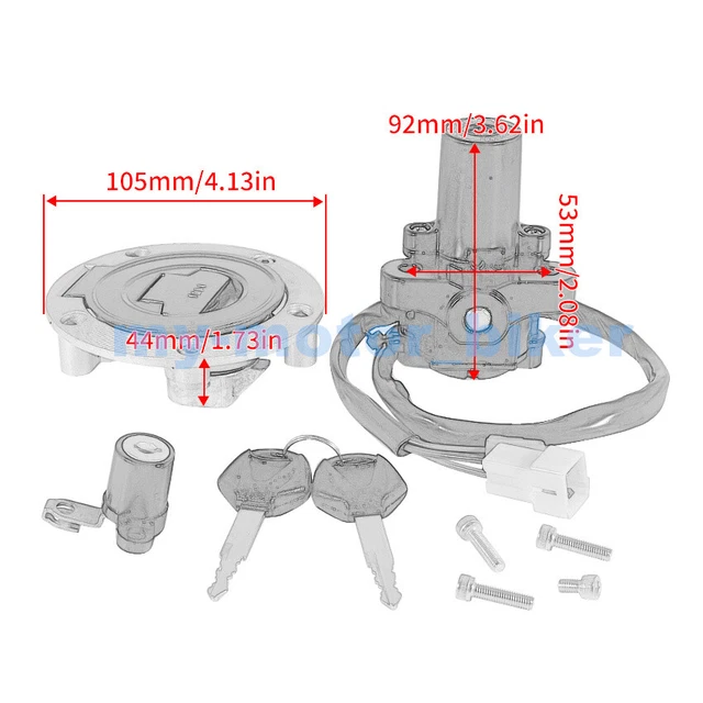 Tank Ignition Key IGNITION KEY SWITCH Fuel tank cap Lock Set for Yamaha FJ09 FZ07 15-16 ...