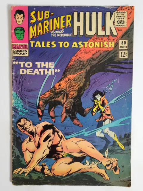 TALES to ASTONISH #80 (GD+) 1966 2nd appearance of Tyrannus! SUB-MARINER! HULK!
