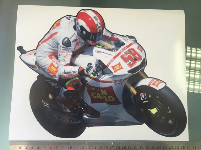 MARCO SIMONCELLI 58 Super Sic Racing 100mm Vinile Adesivo - Foto 10