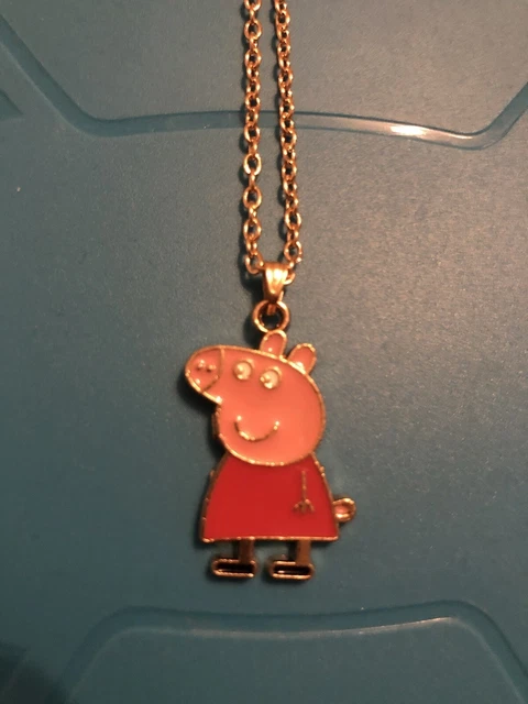 Kinderhalskette Halkette Peppa Wutz Anhänger Goldfarben Mädchen Neu DIY Kette Kinderhalskette Halkette Peppa Wutz Anhänger Goldfarben Mädchen Neu DIY Kette