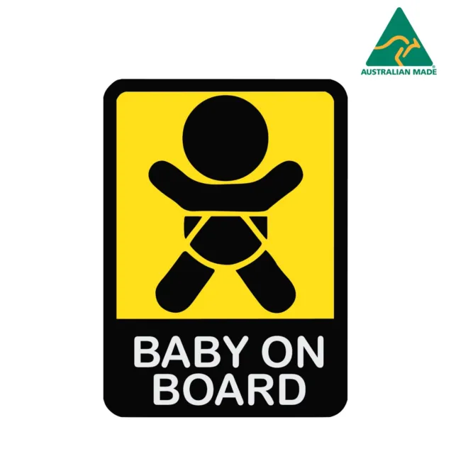 Baby on Board Warning Vinyl Decal Sticker 12 cm x 8.6 cm