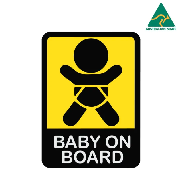 Baby on Board Warning Vinyl Decal Sticker 18 cm x 13 cm