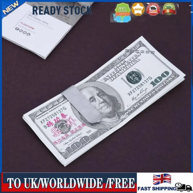 Stainless Steel Credit Card Holder Mini Plaid Book Clip Durable for Men Business